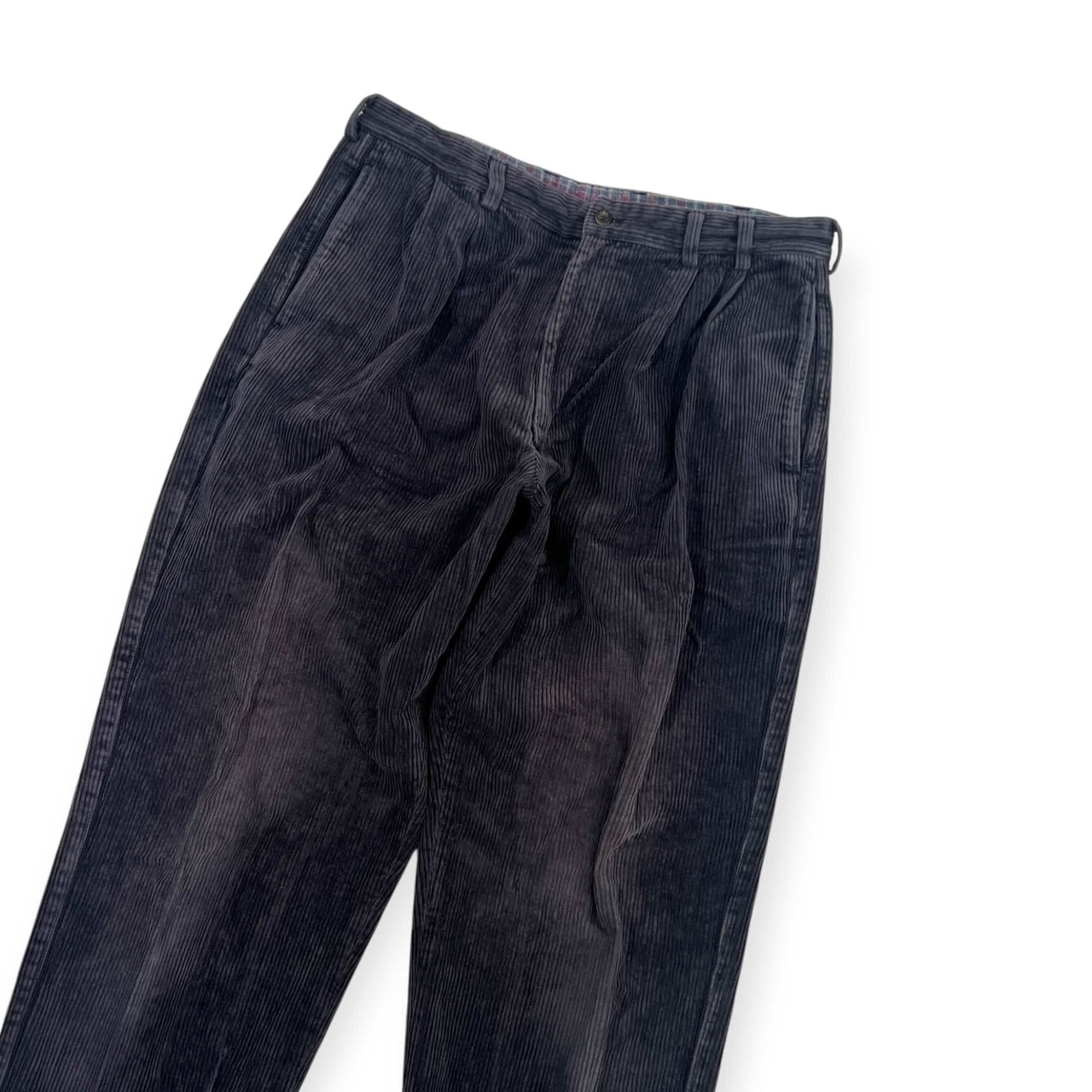 Papas パパス ツータック コーデュロイパンツ スラックス L/ダークグレー系 メンズ