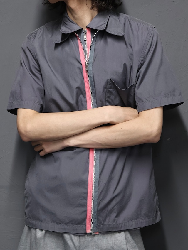 【COMME des GARÇONS shirt】layered design zip up shirt