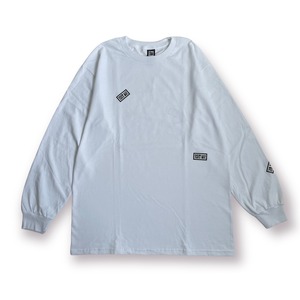 RISKYY MAP - Mini Sticker Long Sleeve Tee - White