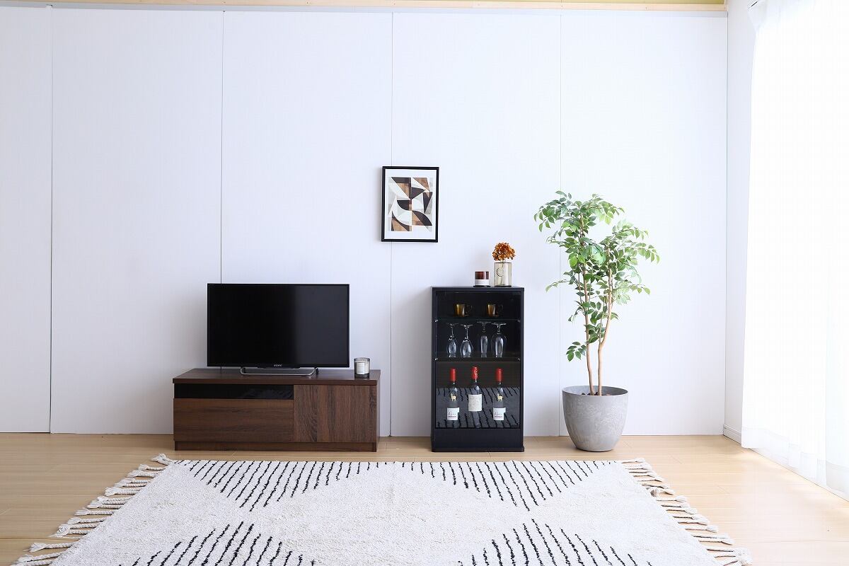 全3色】ガラス扉のガラス棚コレクションケース (幅46cm×奥行28cm