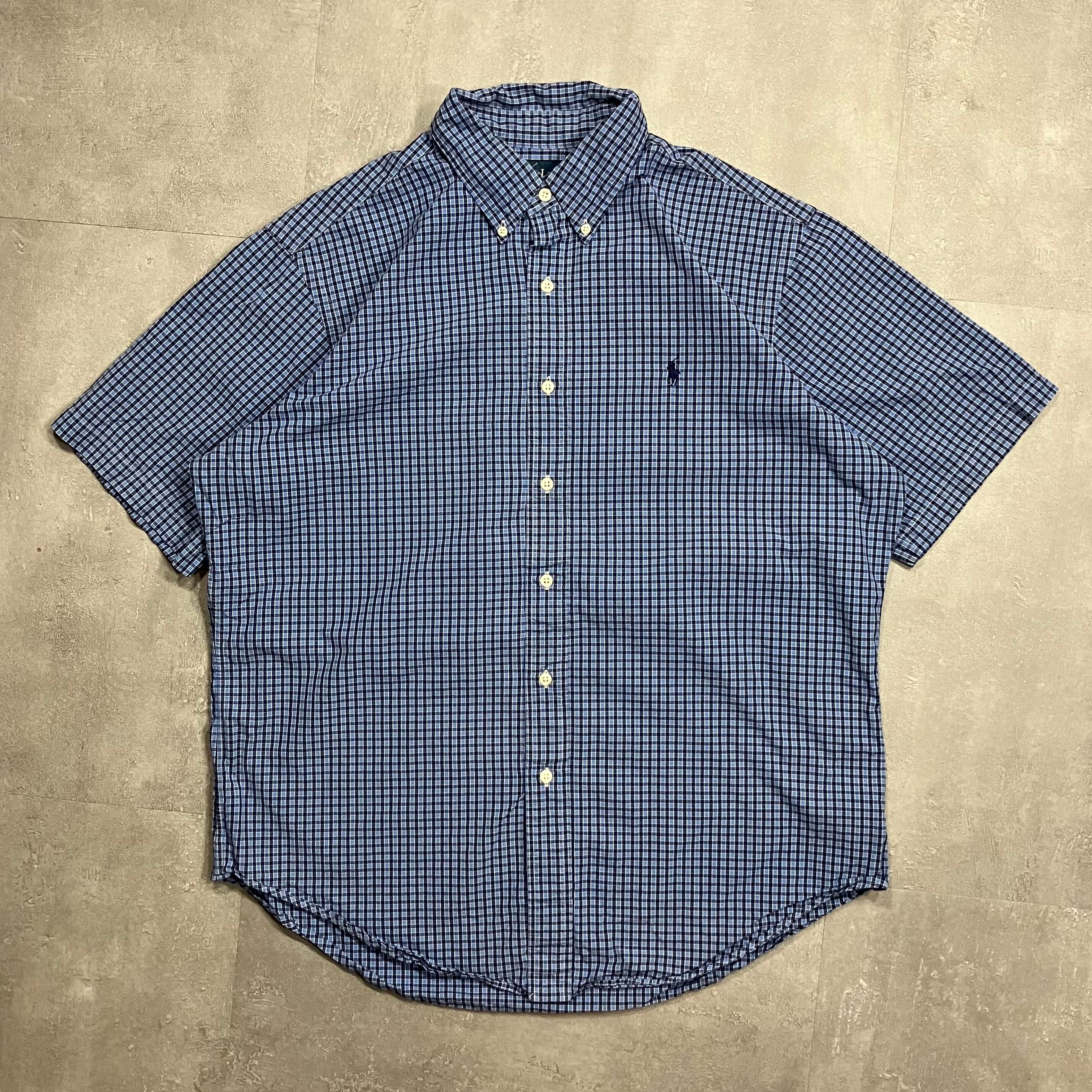 《L size》Ralph Lauren ラルフローレン 半袖シャツ チェックシャツ No.3850