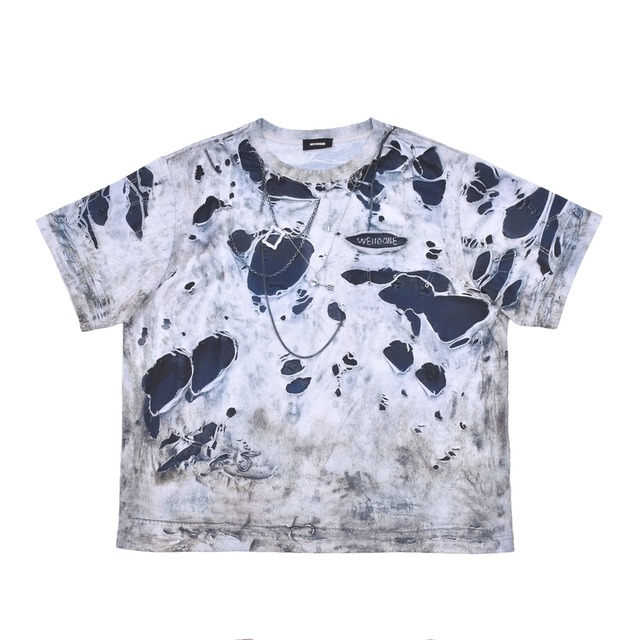 【WE11DONE】LIGHT GREY VINTAGE PRINTED T-SHIRT