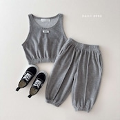【取寄】Dailybebe ベロア セットアップ|秋服|韓国子供服|26/AT