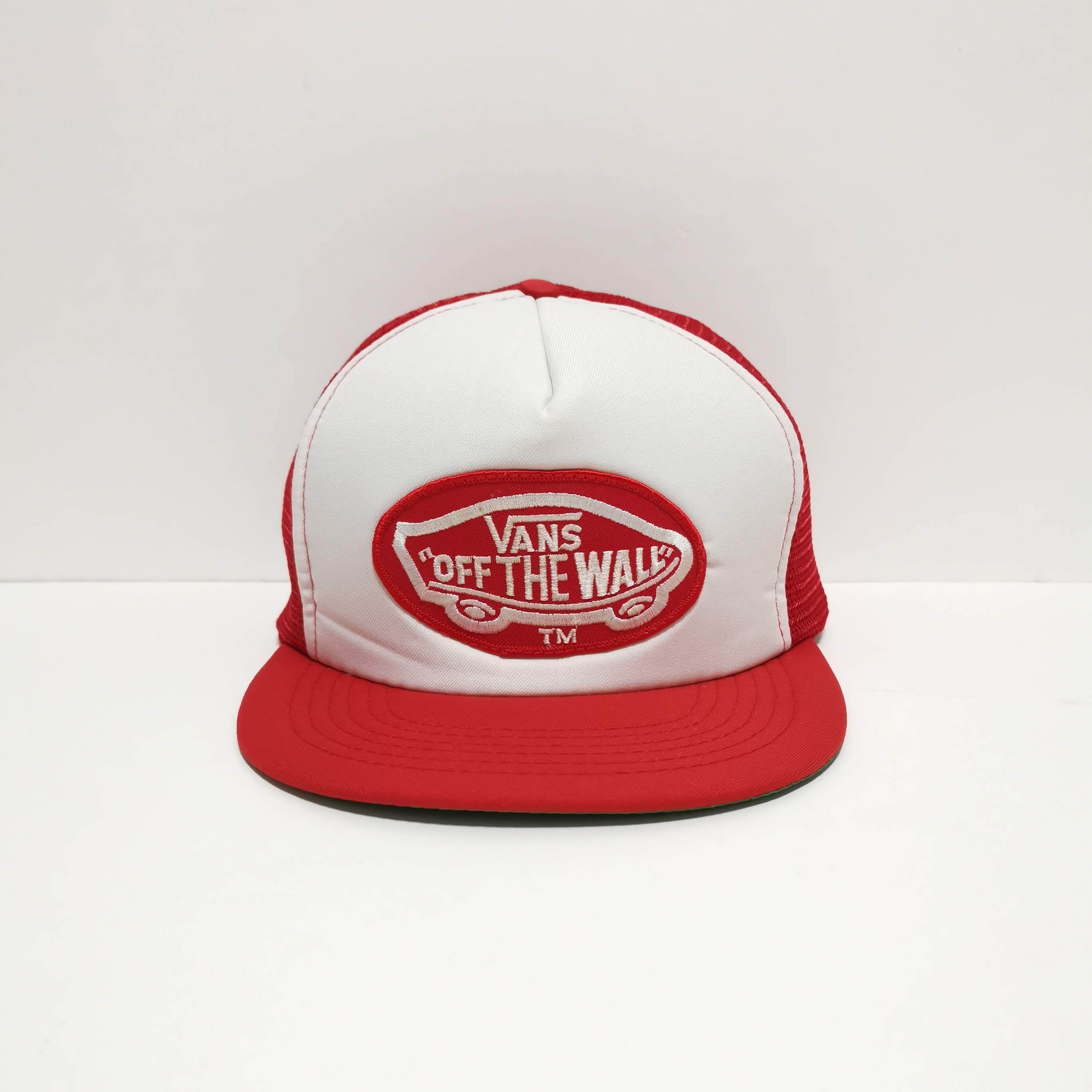 送料無料 80s バンズ VANS メッシュ CAP キャップ VINTAGE USA 赤