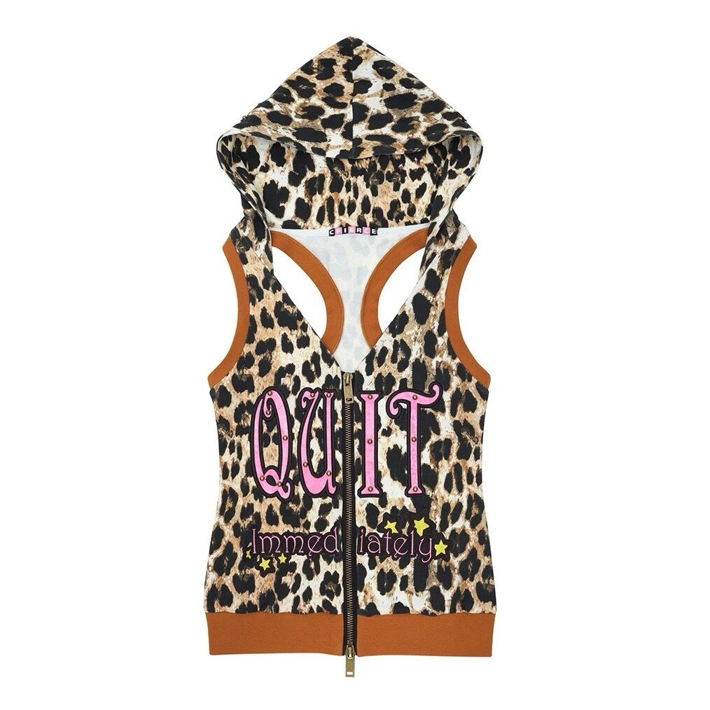 CFIERCE] Enamel Embroidery Leopard Vest | BYORI