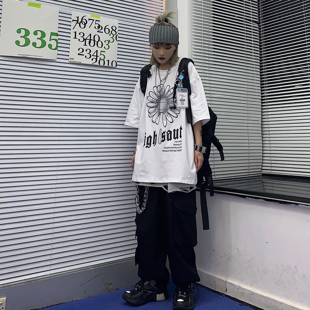 原宿系ネオギャルストリート系カジュアルカッコイイ春夏ゆったりtシャツ 75shops 原宿系ネオギャルストリート系カジュアルカッコイイ春夏ゆったりtシャツ 75shops