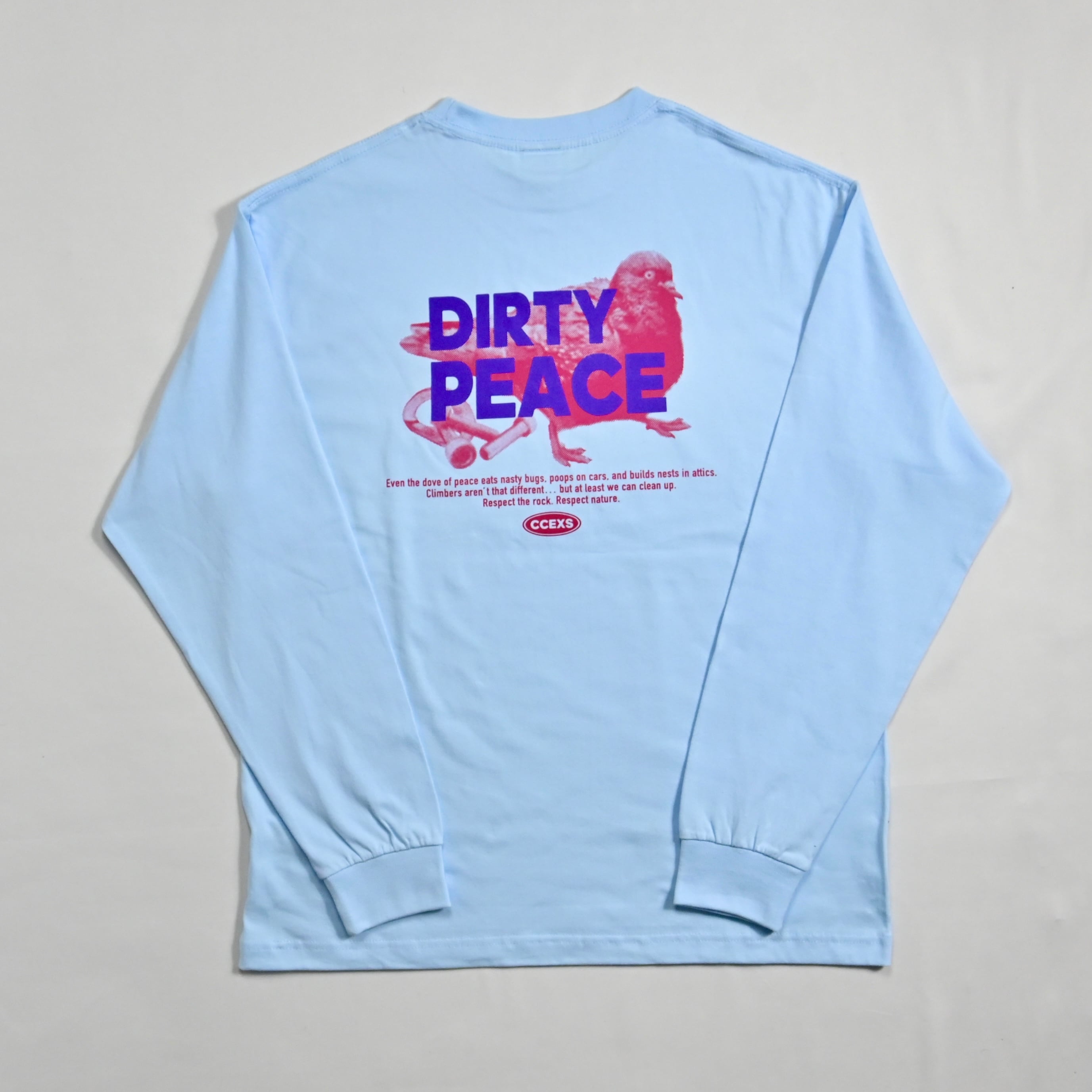 DIRTY PEACE Long Sleeve -Lt. Blue- | CLIMB JUNKIE