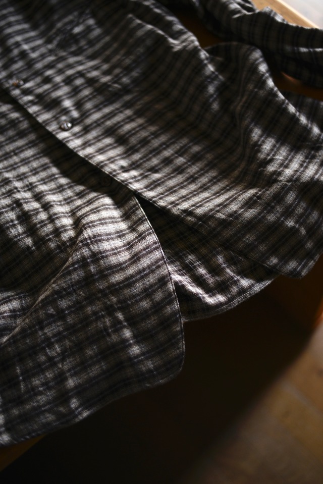 NICENESS / S.CHAD  SILK FLANNEL NARROW COLLAR SHIRT JACKET(brown)