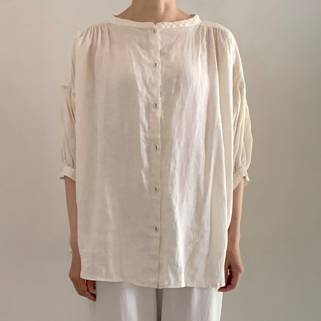 ベルギーリネン2wayブラウス　TANG