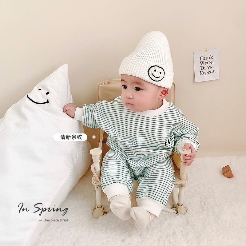ストライプワンピースロンパース オールインワン スタイル 超面白いベビーショップ85578216293