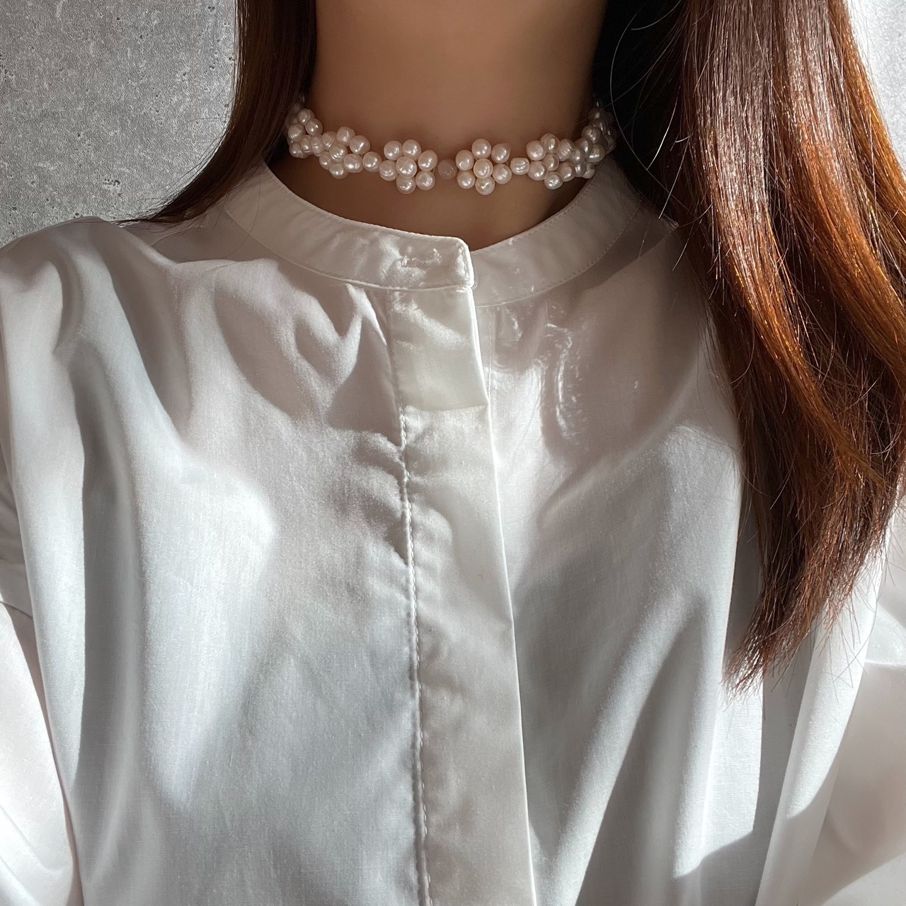 編み込みパールネックレス［GSN042］