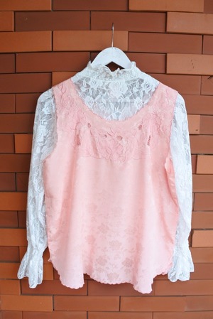 pink flower nosleeve tops 