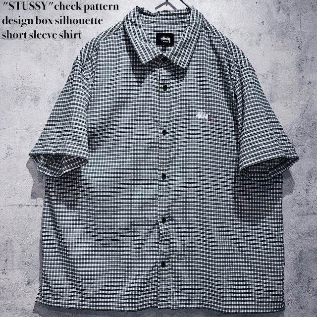 "STUSSY"check pattern design box silhouette short sleeve shirt