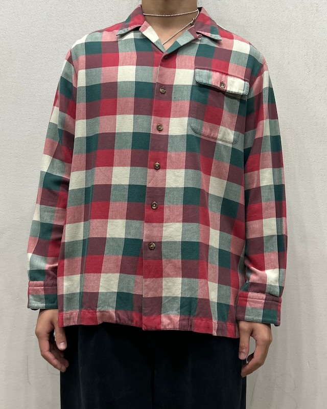 80's~90's Polo Country Ralph Lauren Check Open Collar Shirt【下北沢店】