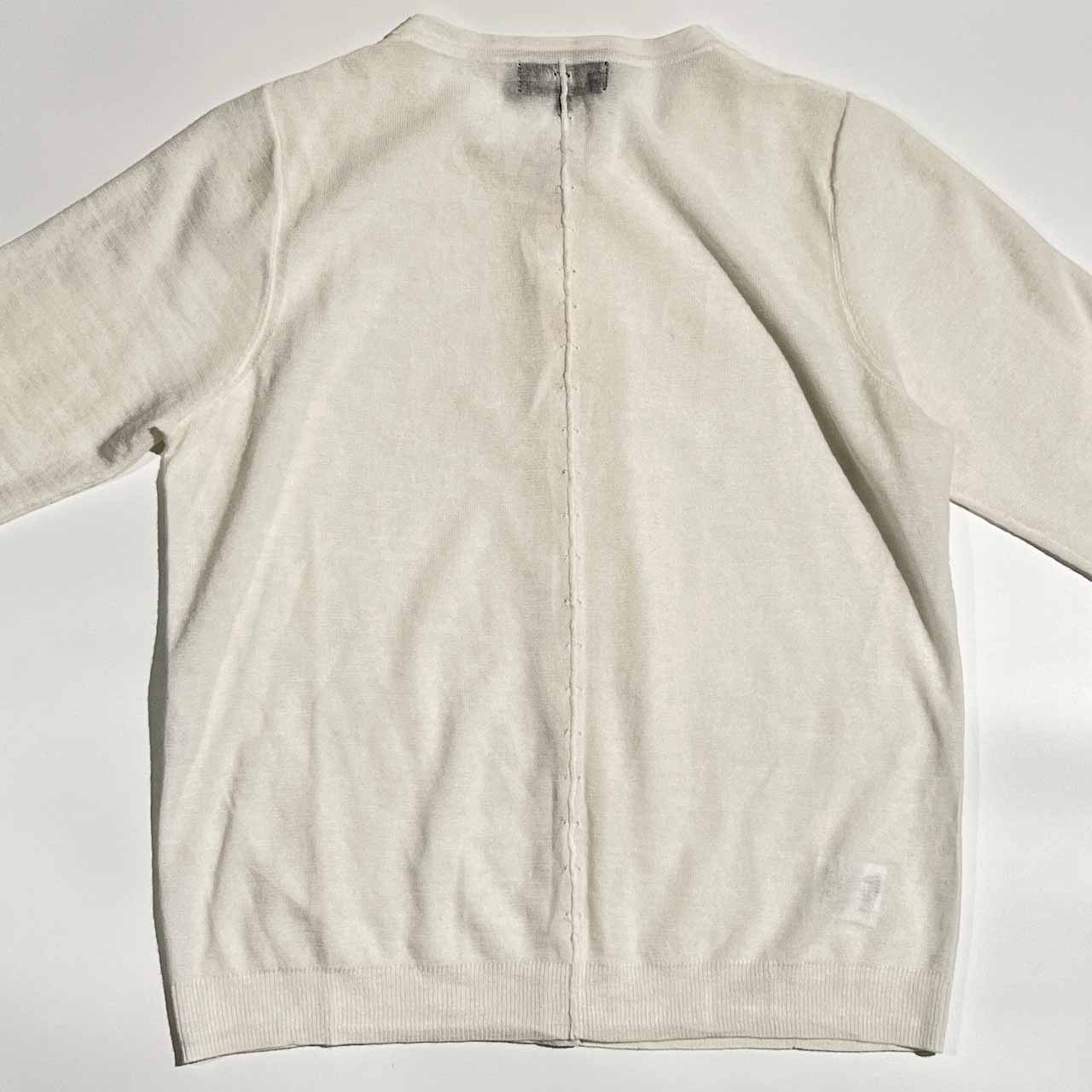 リネン混 SONIA RYKIEL COLLECTION ソニアリキエル コレクション 長袖 ニット カーディガン 40/ホワイト レディース