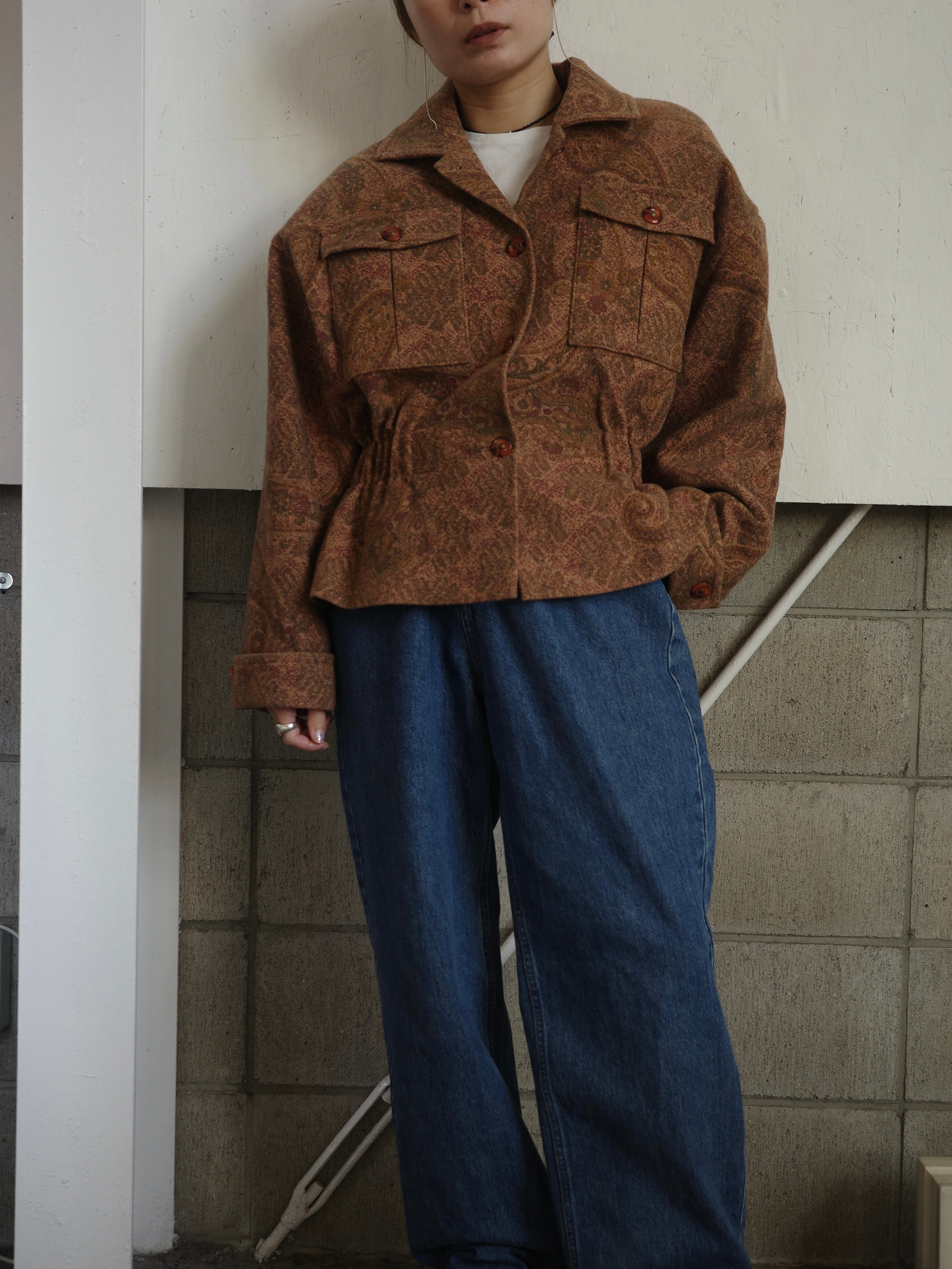 <vintage>peplum paisley jacket