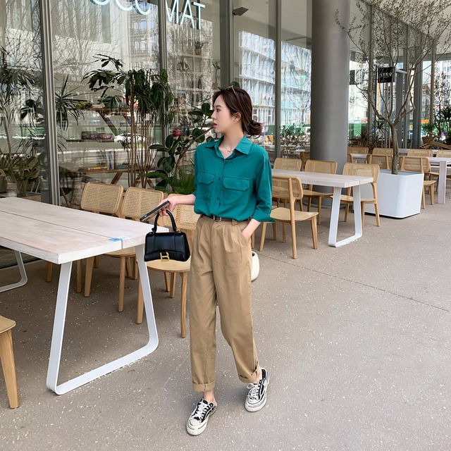 レッドシャツ サマーグリーントップス ロング 夏物 6Du_Shop_Women25026688947