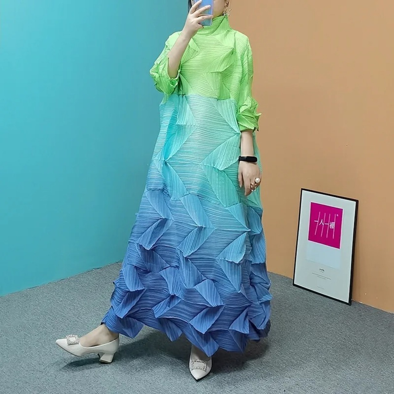 Colorful Gradient Dress / カラフル グラデーション ドレス ワンピース