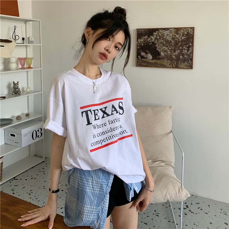 スタイルルーズTシャツ サマーカジュアルトップス 夏物 モンロー80283770970