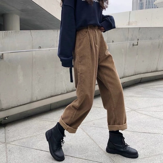 タック入り　コーデュロイ　フルレングスパンツ　2col　N00222