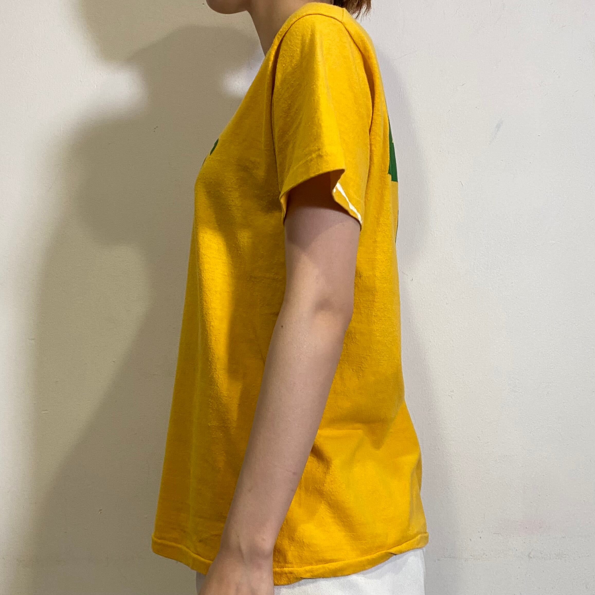70s yellow and green numbering tee | LEMON powered by BASE