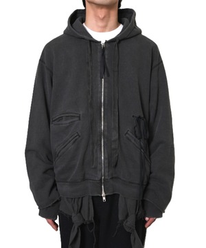 Midorikawa / MID26SS-CU01  ZIP UP HOODIE (BLACK)