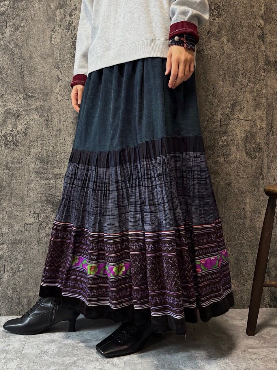 裾ボリュームタイプ（巻きスカート1枚使用） | bami モン族スカート通販