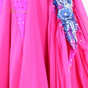 社交ダンス 衣装 スタンダードドレス ワンピース スタンダード フロート レース デモ 競技 ダンス パーティ 発表会 ピンク 青 大きめ ピンク系 ブルー系 高級感 発表会衣装 おしゃれ ヴィヴィッドカラー ダンス衣装 ビビッドピンク 競技用ドレス フォーマル