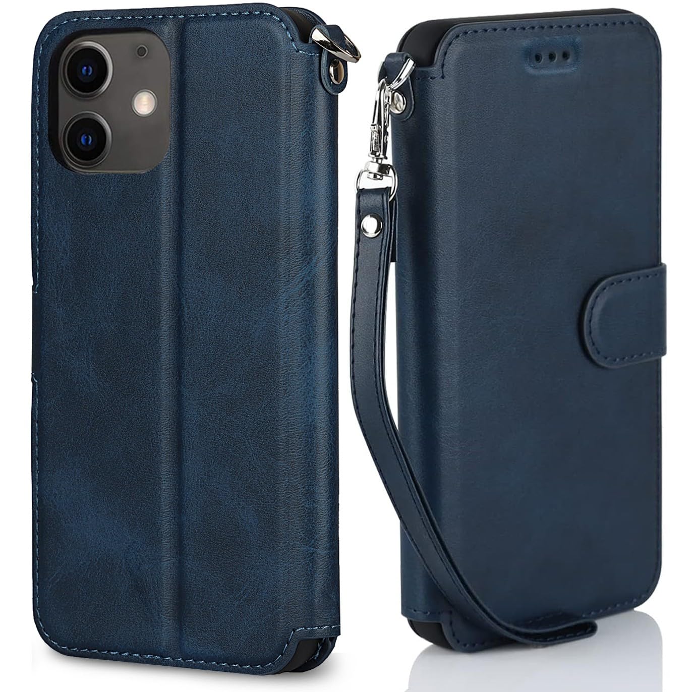 iPhone12 ケース iPhone 12 pro ケース 手帳型 iPhone 12 iPhone 12pro 通用 いphone12 pro ストラップケース アイフォン12pro 12プロ アイフォン12 携帯ケース アイホン アイフォン 12pro カバー 手帳 型 適用 Cobeimisr CASE 軽量 薄型 軽量ケース 薄型ケース ストラップ スマホケース ネイビー
