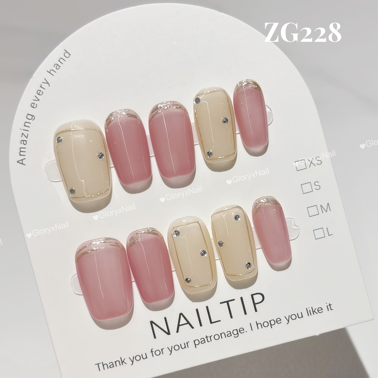 ZG228 ネイルチップ サイズXS/S/M/L