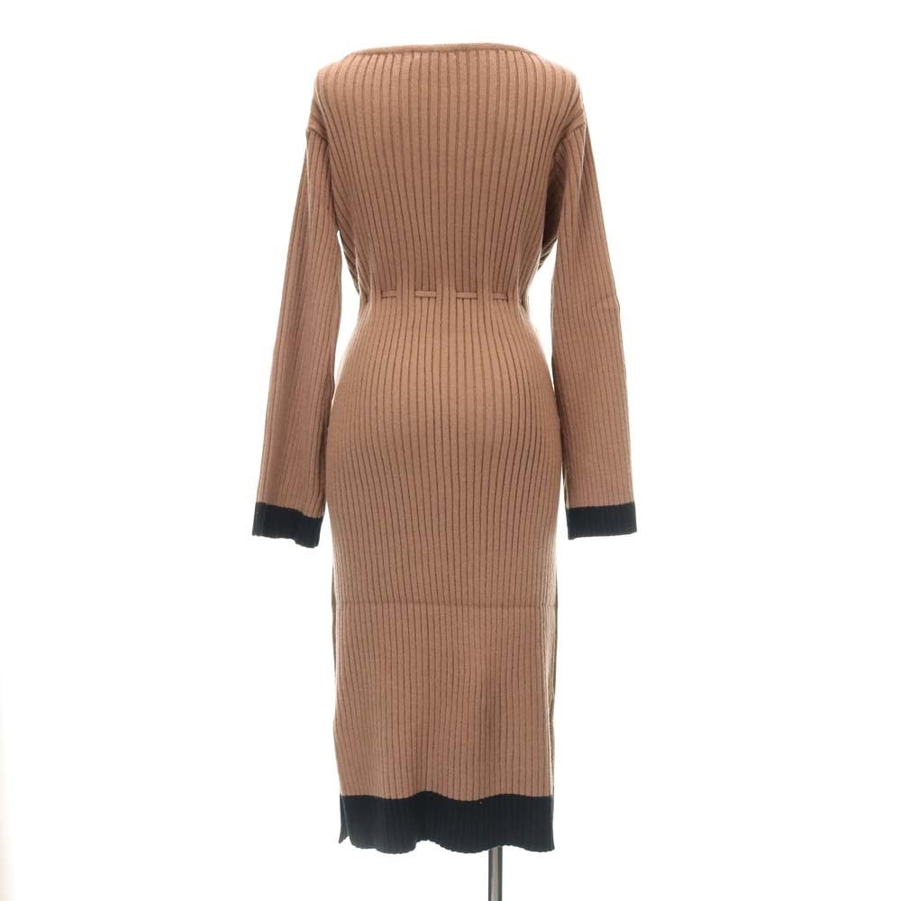 rienda リエンダ　バーガンディ ニットワンピース 長袖 riendaニットワンピース