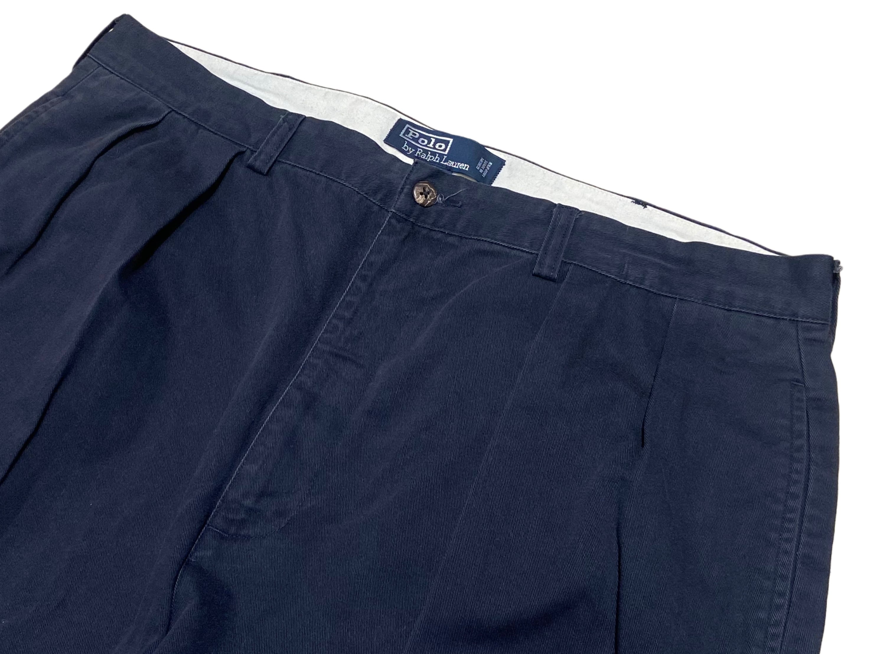 90s POLO RALPH LAUREN ANDREW PANT インプリーツ ツータック チノパン