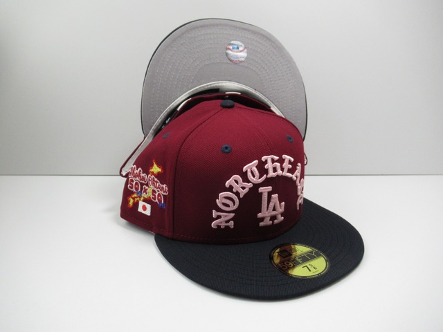 Exclusive NEW ERA 59fifty Los Angeles Dodgers　ロサンゼルス・ドジャース　CARDINAL×BLACK　「Exclusive Side Patch」