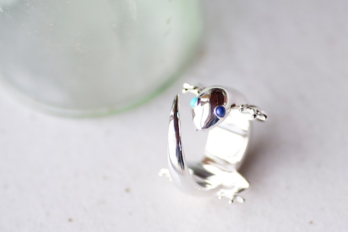 Gecko Odd-eye ring #18.5 SV925 < Turquoise&Lapis Lazuli > / カベチョロ オッドアイ リング ＜ターコイズ&ラピス・ラズリ＞