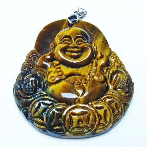 イエロータイガーアイ ペンダント 布袋様 タイガーアイ 一点物 メール便可 [M便 1/20] 112-11479