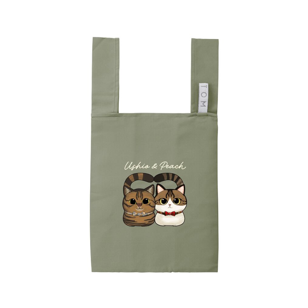 うしお＆ピーチ エコバック | 無重力猫ミルコのオリジナルグッズショップ