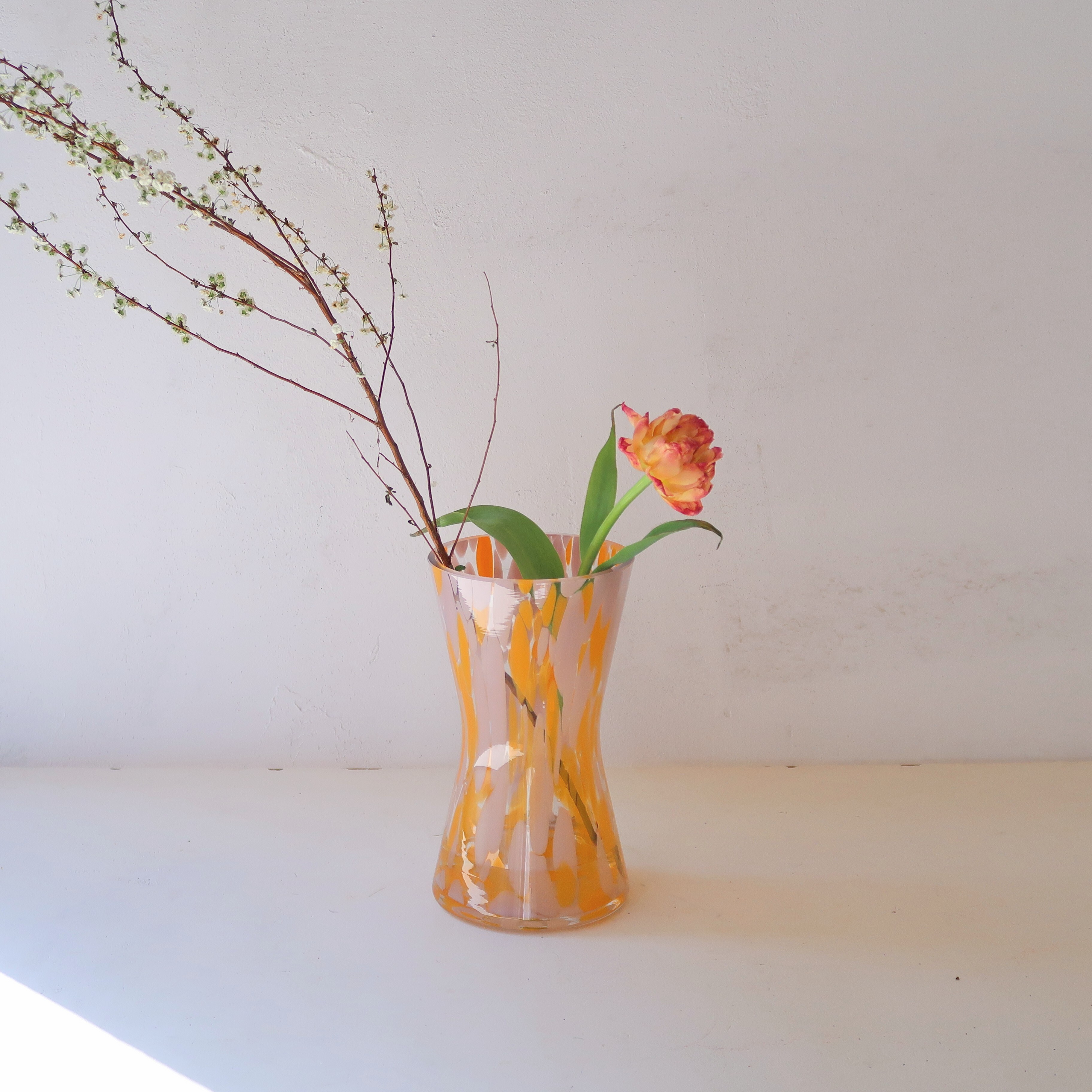 オレンジピンクマーブルの花瓶 | SUISUI