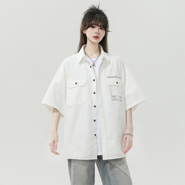 ロリータファッション通販 SEASONZ カジュアル 半袖シャツ オーバーサイズ ゆったり 夏服 カジュアル