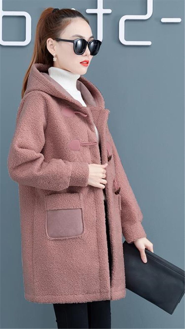 店長推薦 オシャレ 厚手 バーカー ホーンバックル フード付き 裏起毛 スリム 学生