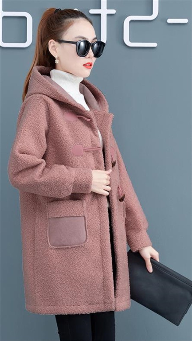 店長推薦 オシャレ 厚手 バーカー ホーンバックル フード付き 裏起毛 スリム 学生