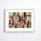 Myriad Ⅱ｜無数の要素と多様性を描くコンテンポラリーアートポスター｜ミニマル空間に映えるモダン抽象デザイン｜洗練された部屋づくりにA4ポスター