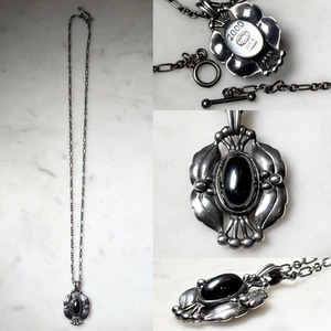 GEORG JENSEN silver pendant of the year 2000 set with Hematite