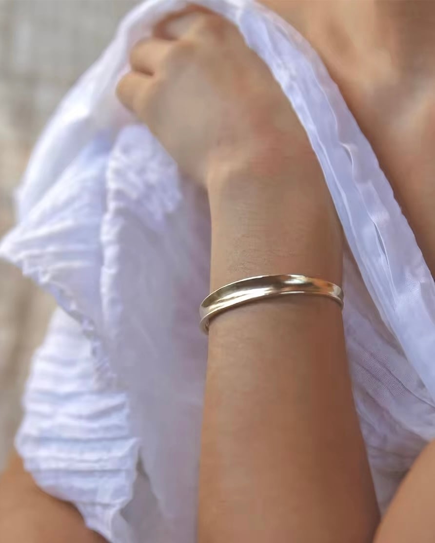 Edge Curve Bangle - Silver-【アレルギー対応】