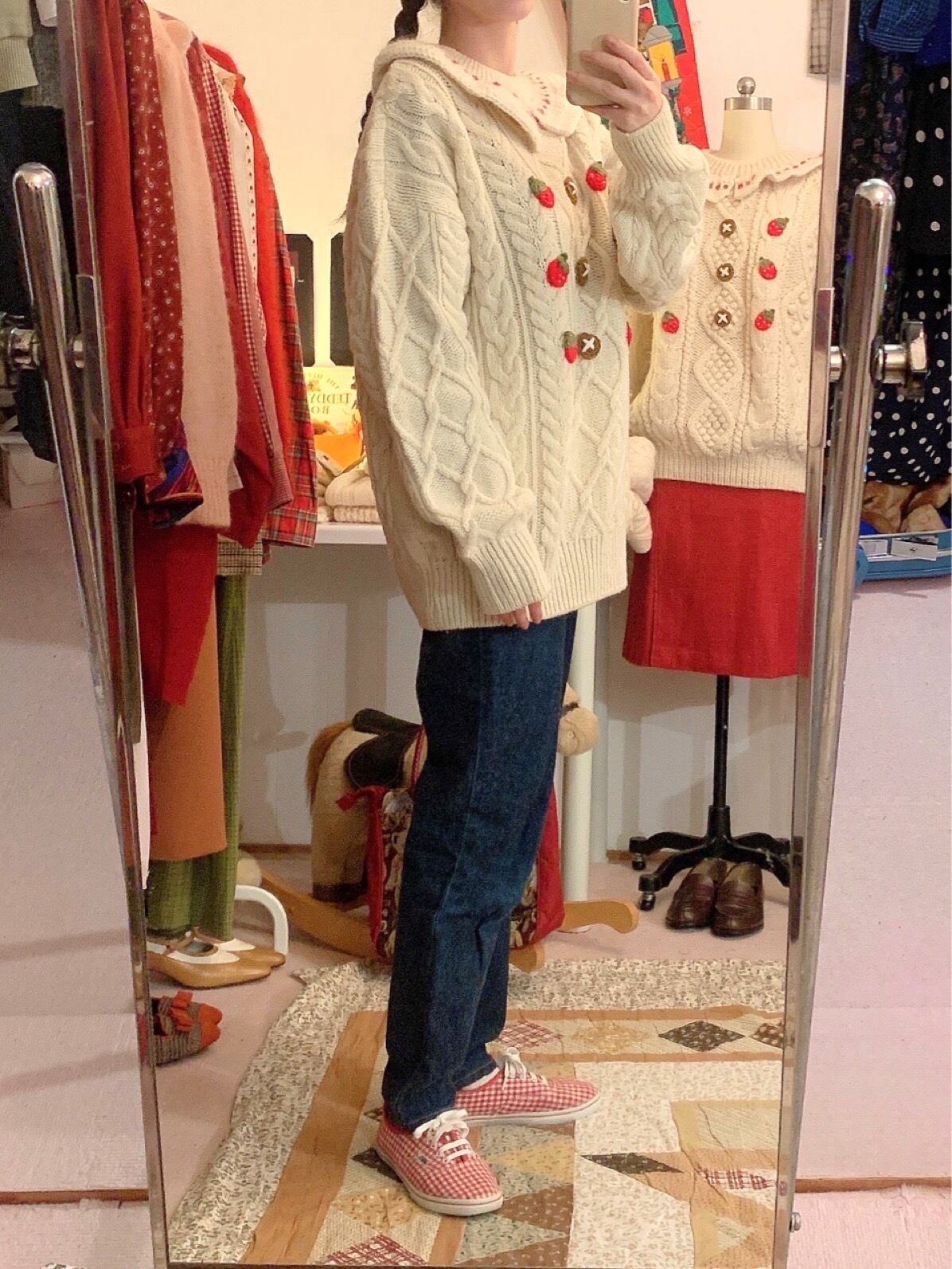 remake : strawberry cake aran sweater