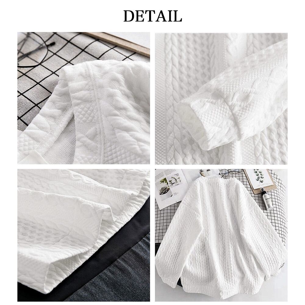 長袖 スウェット トレーナー レディース 韓国 トップス 春秋 おしゃれ エンボス加工 カジュアル 大人 かわいい 立体感 ゆったり 体型カバー 薄手 大人可愛い 大人女子