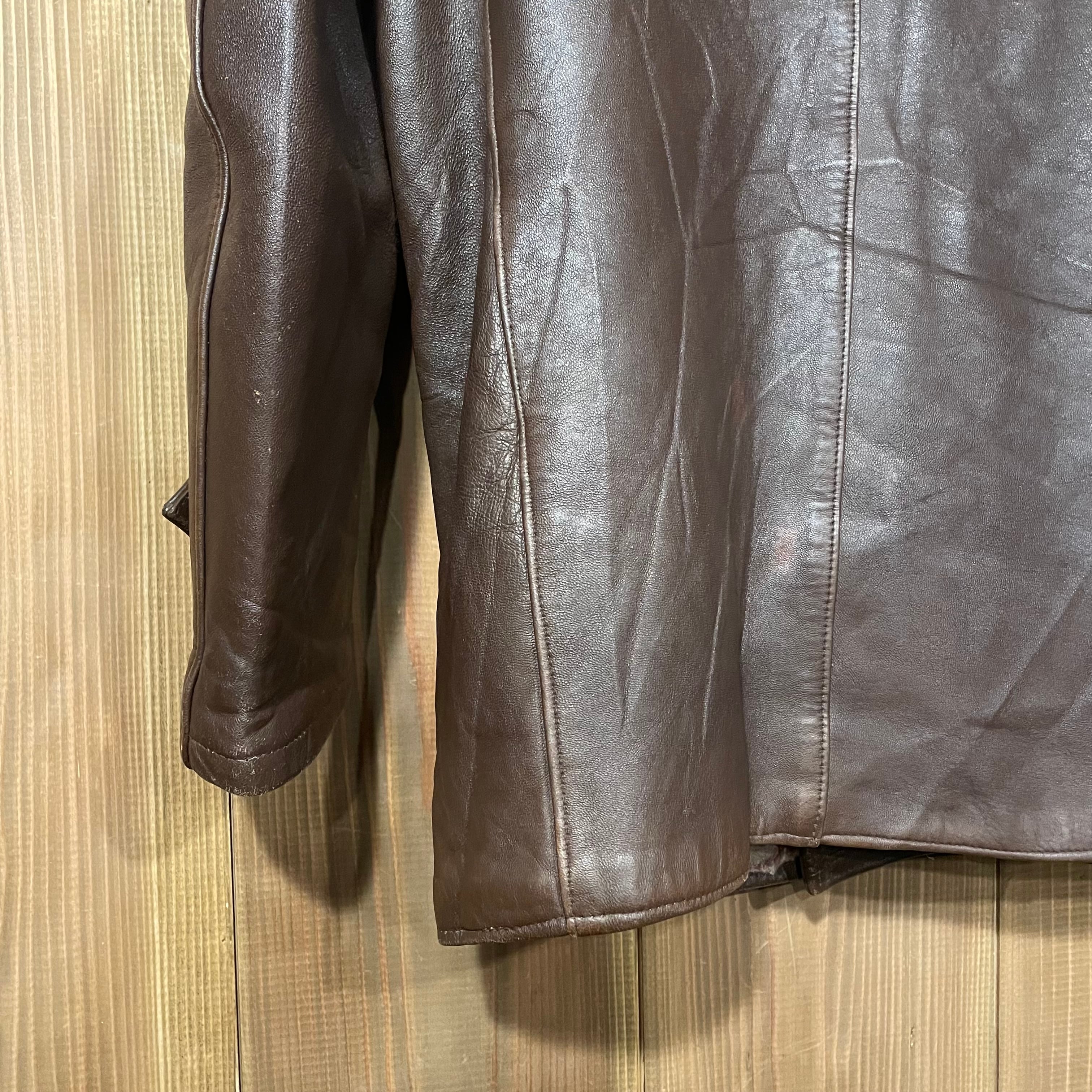 70s GVF IMPERCUIR フランス製 コルビジェジャケット レザー襟 L