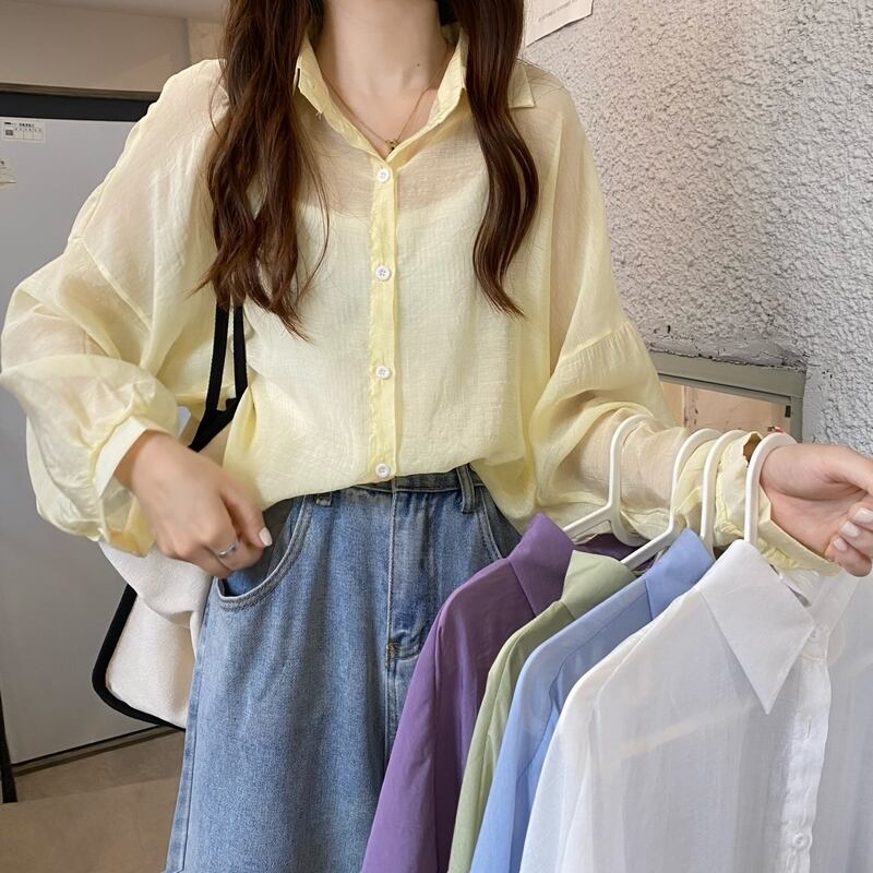 シャツ トップス サマー薄手ルーズホワイトスタイル 夏物 YY-ファッション51472170070