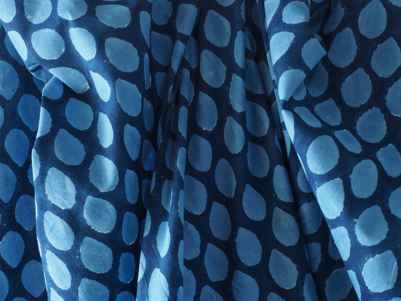block print fabric a93 しずくC