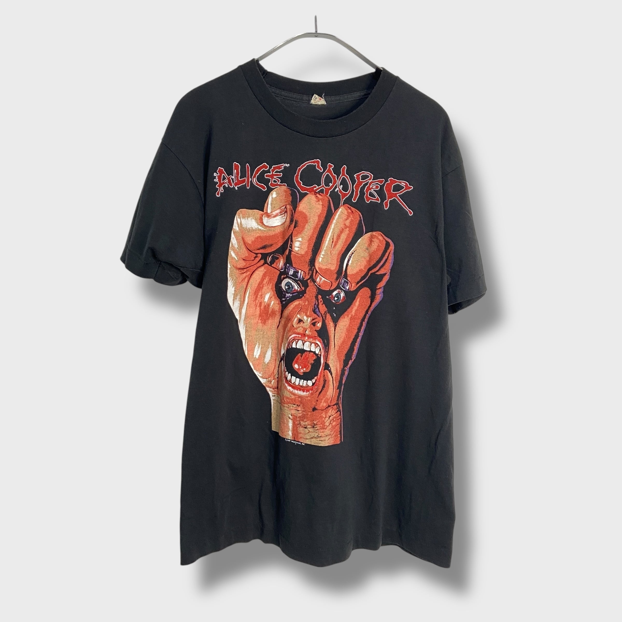 80s アリスクーパー レイズユアフィストアンドイェル バンドTシャツ 黒