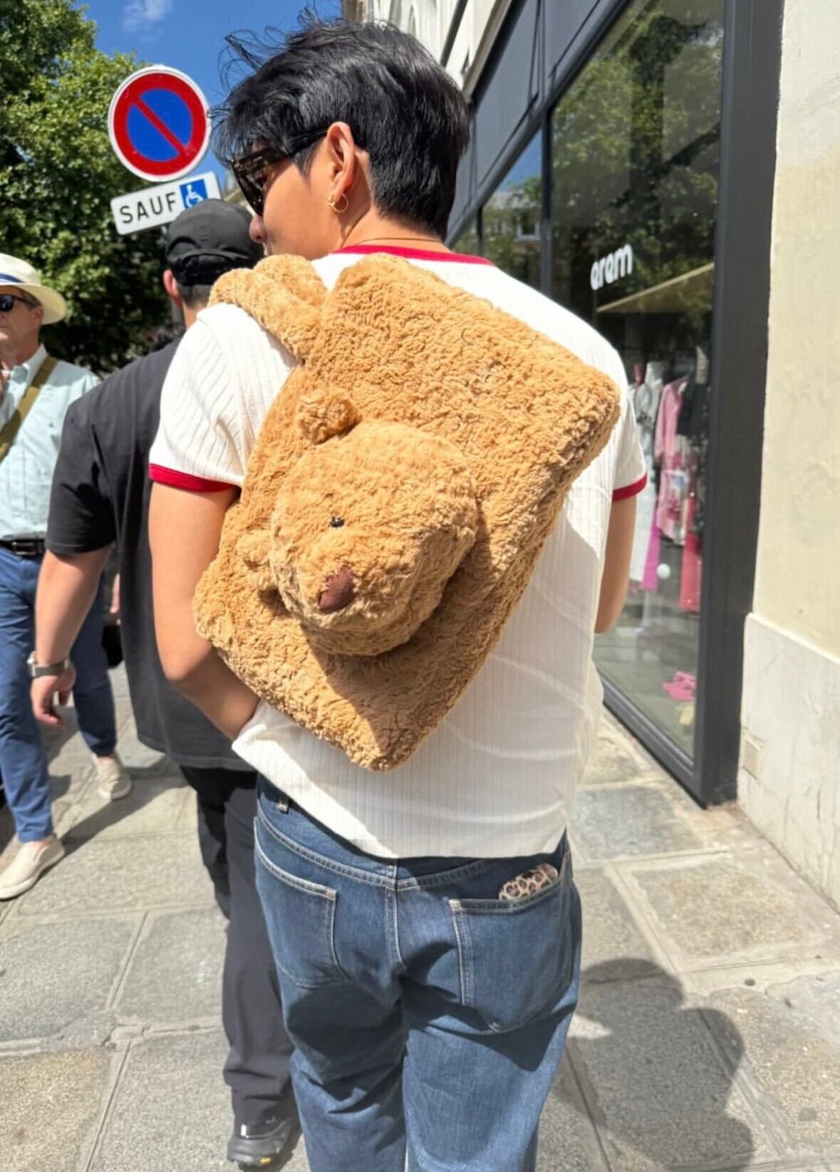 即納 Paris TaeTae ベアバック付き 編みぐるみキーホルダー あみぐるみ
